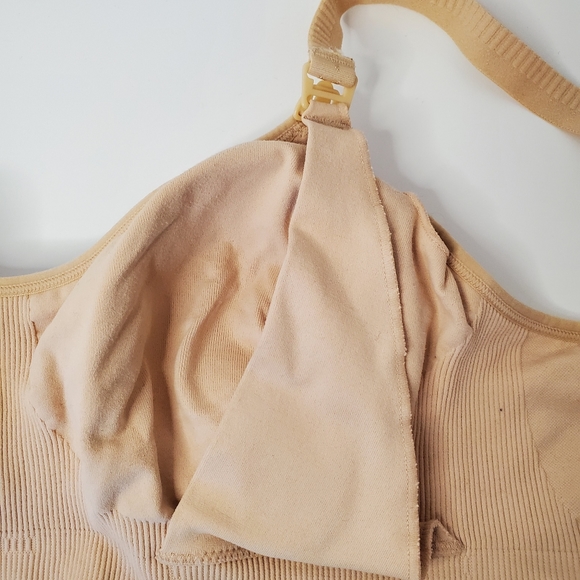 Cake Lingerie Womens Nude Beige Nursing Bra Removable Pads Wireless Size XL - Picture 8 of 10